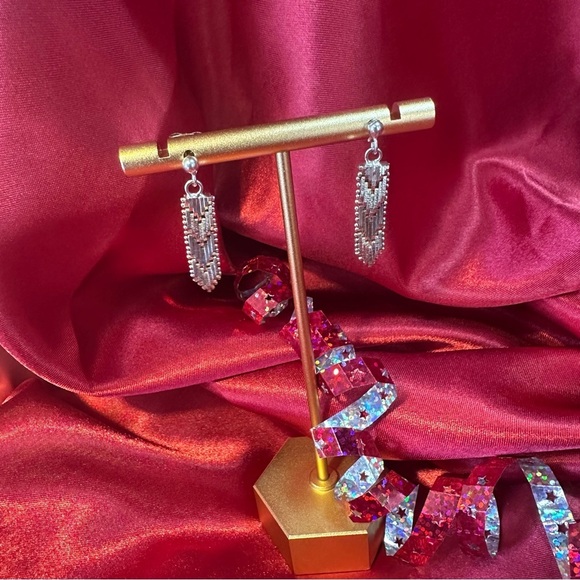 Silver Plated Medal Riccio Earrings - Vintage - Picture 6 of 11